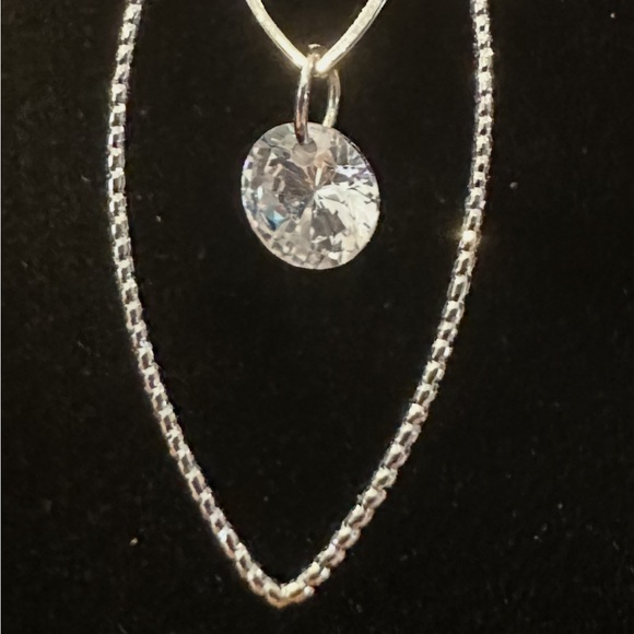 Elegant Silver Drop Earrings with Crystal Accents - Picture 2 of 5